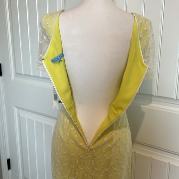 NWT $169 Antonio Melani Alexa Dress Garden lace 2 XS Yellow wedding cocktail NEW - Picture 10 of 16